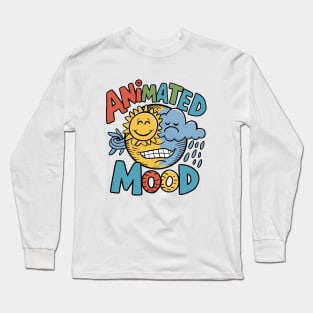 Sunny & Cloudy Mix - Animated Mood Design Long Sleeve T-Shirt